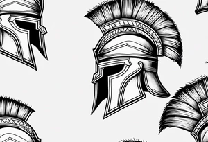 Spartan warrior helmet tattoo idea