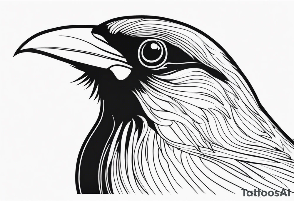 alpine chough head tattoo idea