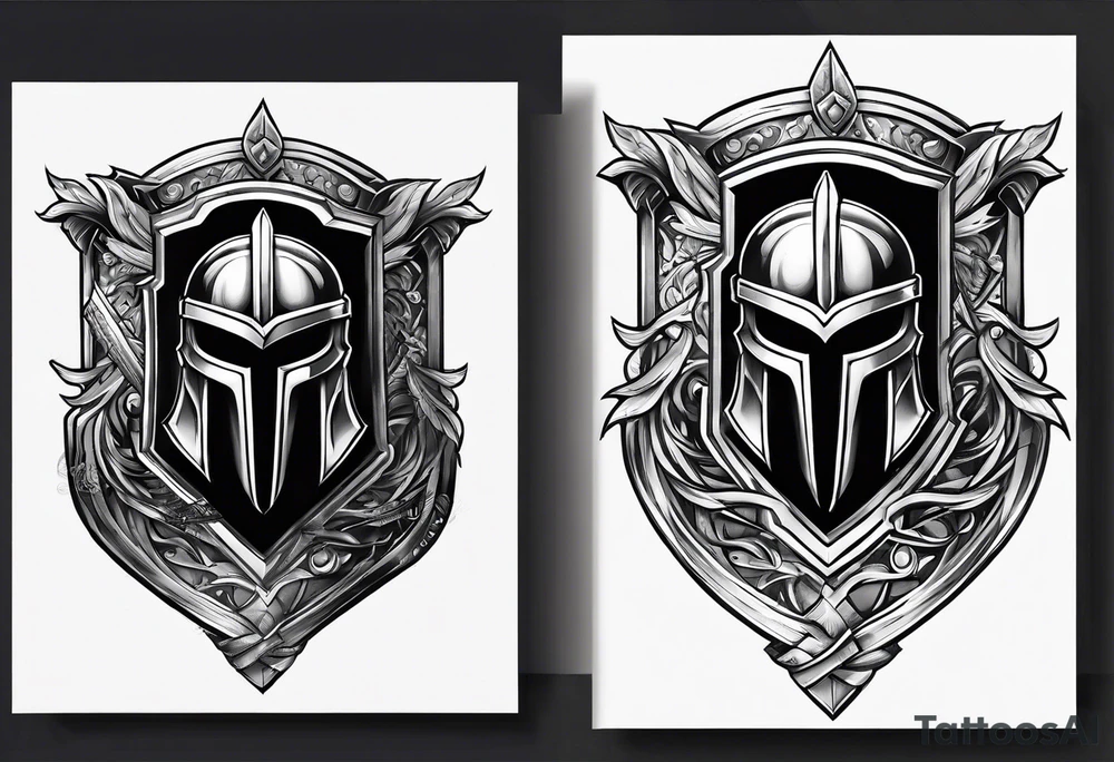 Spartan sword and shield tattoo idea