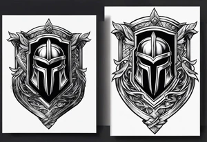 Spartan sword and shield tattoo idea