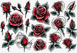 simple bleeding rose, fine line tattoo idea