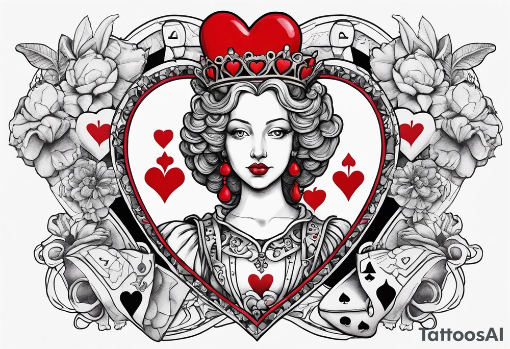 queen of hearts - tom sachs and kaws inspiration - on forearm tattoo idea