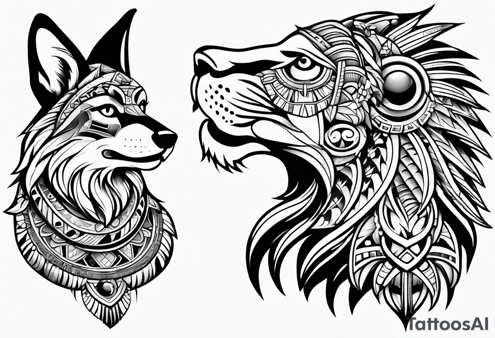 Aztec animal tattoo idea