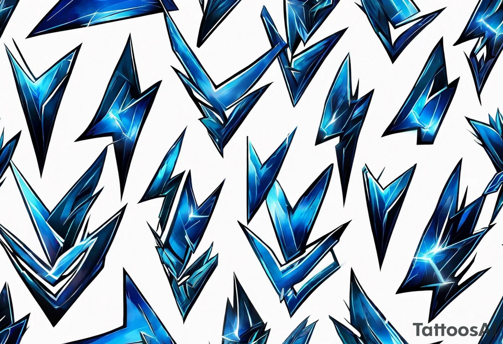 Blue Lightning forming The Letter V tattoo idea