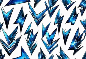 Blue Lightning forming The Letter V tattoo idea