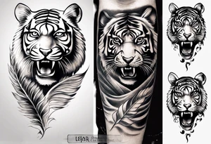 indian human 
tiger 
realistic leg sleeve tattoo idea