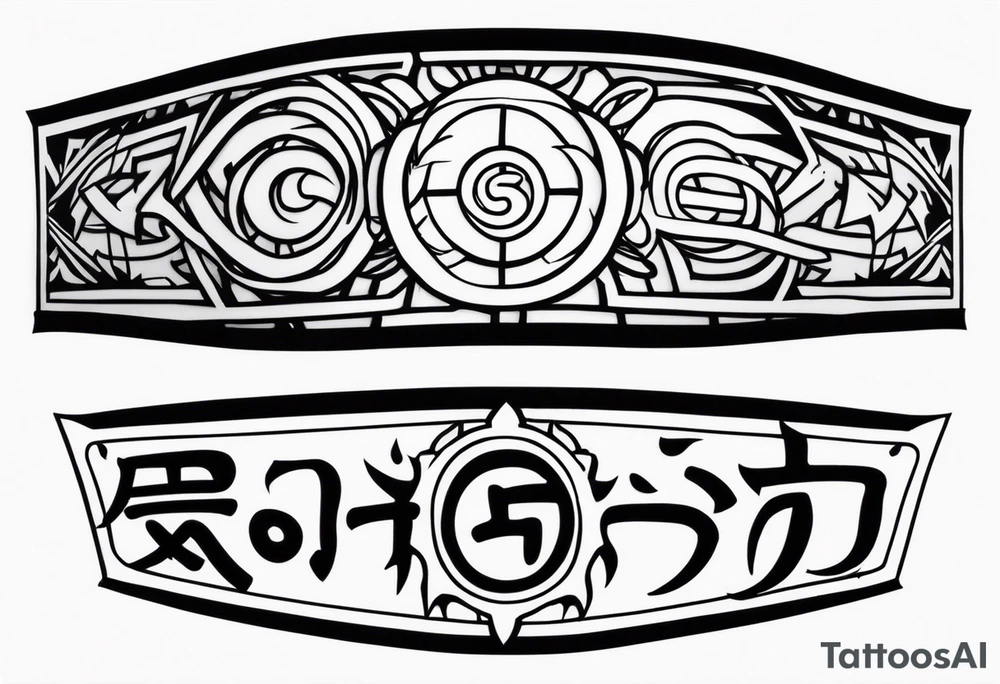 naruto headband with the letters AR in the middle tattoo idea