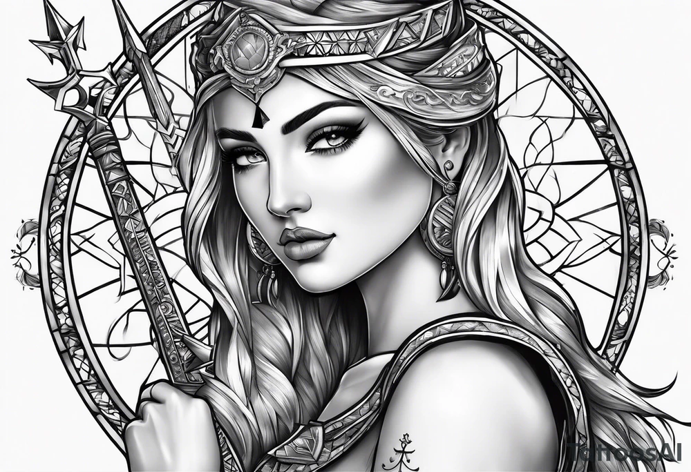 sagittarius, love and happiness tattoo idea