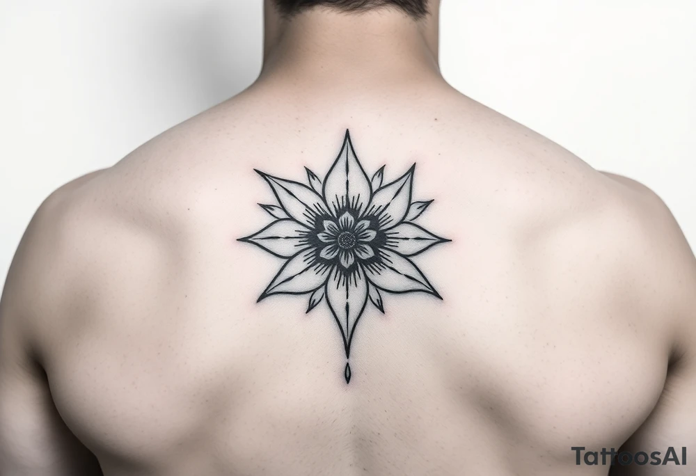 anishinaabe kwe with traditional ojibway flower design tattoo idea