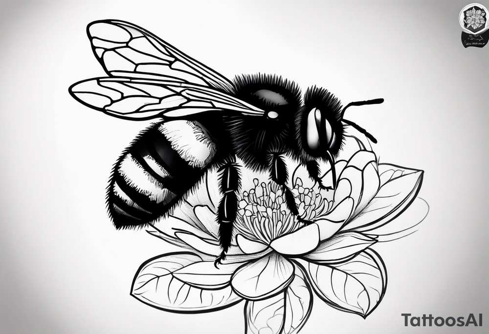 Small tattoo. There’s a hydrangea and a bee but they are not touching. Make the bee smaller than the hydrangea and have the bee off to the side. tattoo idea