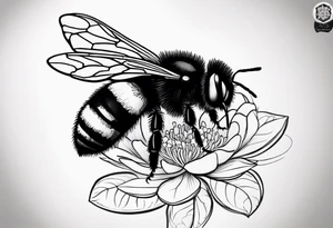 Small tattoo. There’s a hydrangea and a bee but they are not touching. Make the bee smaller than the hydrangea and have the bee off to the side. tattoo idea