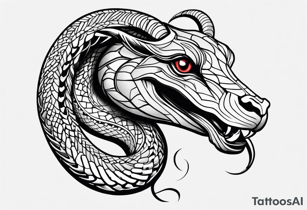 On the goat's head is a snake tattoo idea