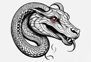 On the goat's head is a snake tattoo idea