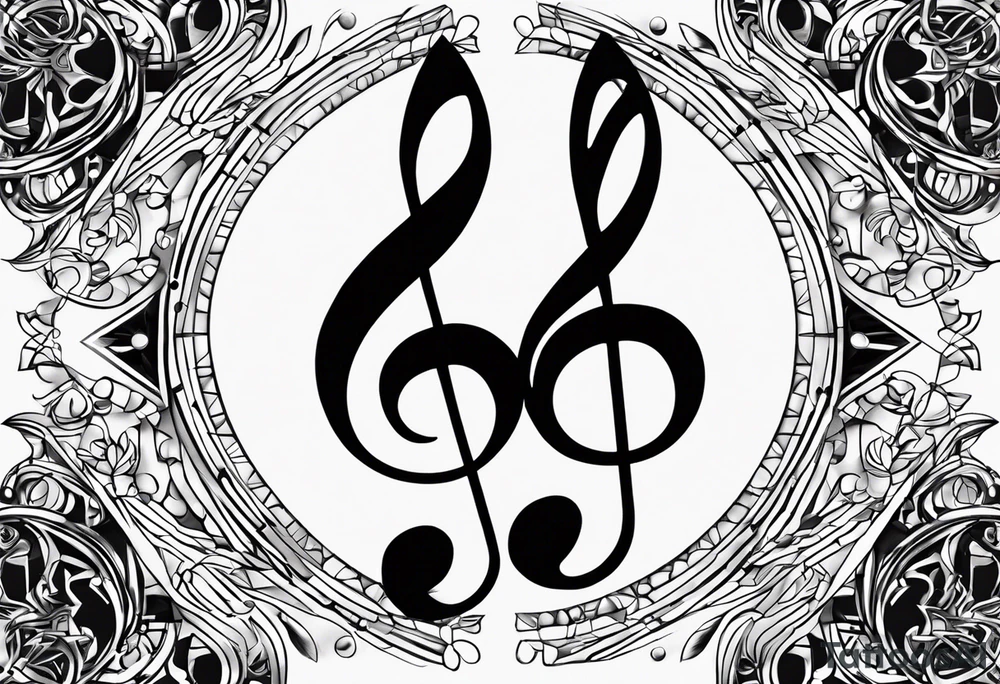 Note de musique, clef de sol, fin tattoo idea