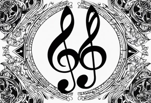 Note de musique, clef de sol, fin tattoo idea