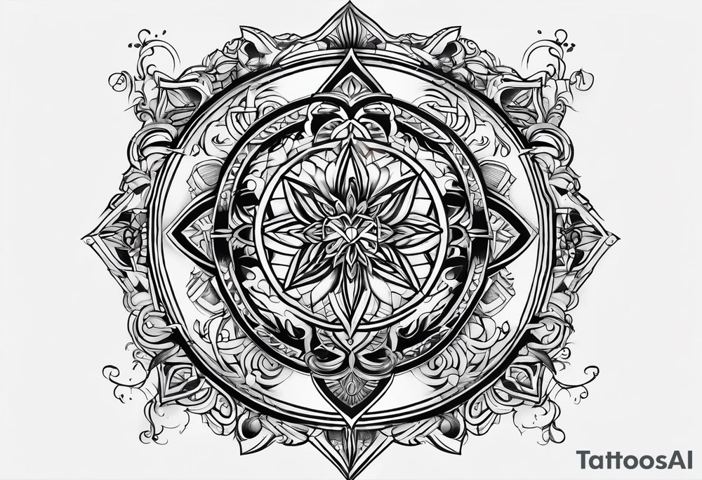 "Ω" symbol black magic style tattoo idea