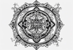 "Ω" symbol black magic style tattoo idea