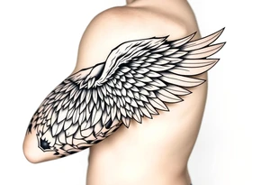 Full Shoulder to elbow wing tattoo idea