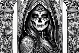 lady skeleton grim reaper satan tattoo idea