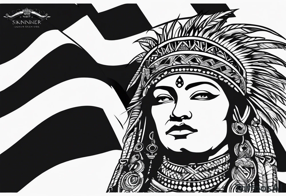 English flag skinner name tattoo idea