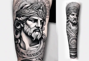 Greek Gods Arm sleeve tattoo idea