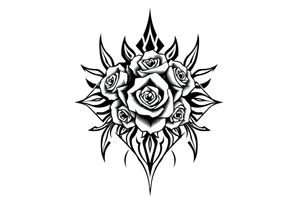A lot of small roses in a diamond shape tattoo idea