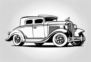 Betty boop driving car tattoo idea