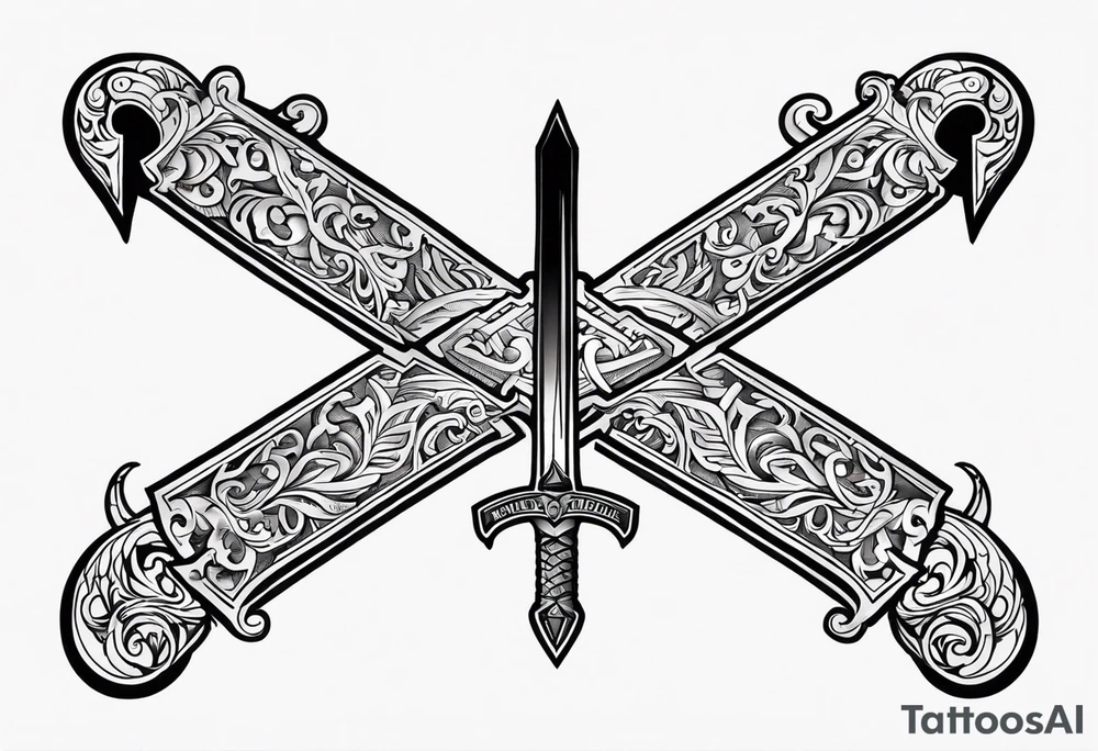 Valhalla sword warrior funeral tattoo idea
