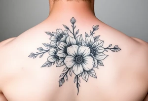 Birth flower bouquet with August August November August and October birth flowers tattoo idea