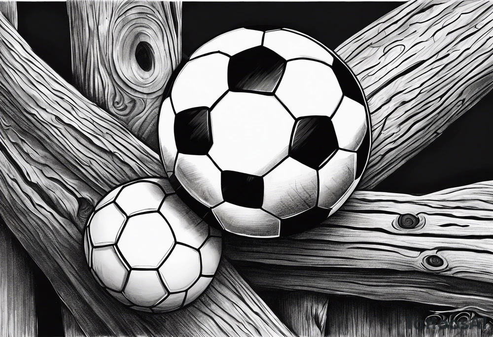 Redfin on a log with a soccer ball tattoo idea