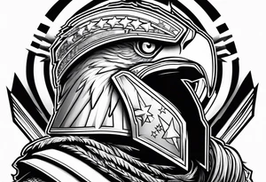 Spartan with American flag eagle tattoo idea