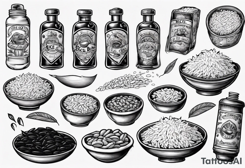 rice and beans tattoo idea