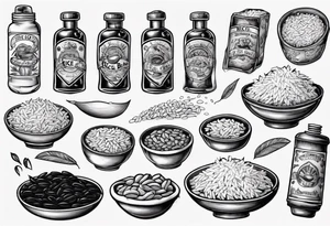 rice and beans tattoo idea