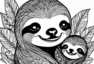 Sloth and babies tattoo idea