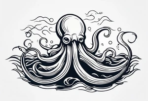 The tentacles of a kraken coming out of the water tattoo idea