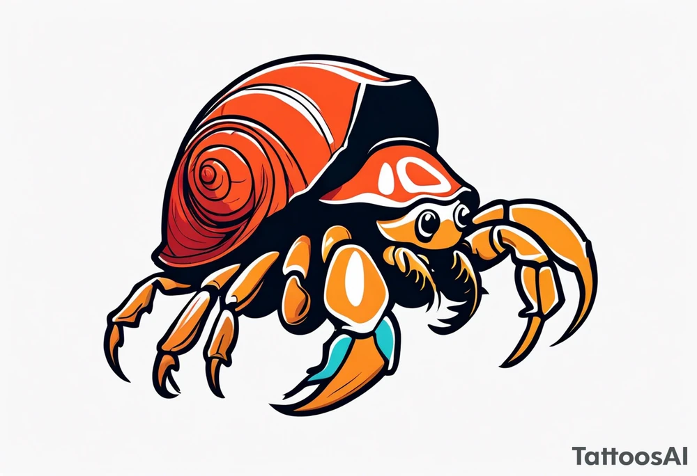 cute hermit crab tattoo idea