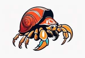 cute hermit crab tattoo idea