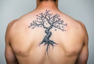 Bonsai weeping cherry blossom tree of life tattoo idea