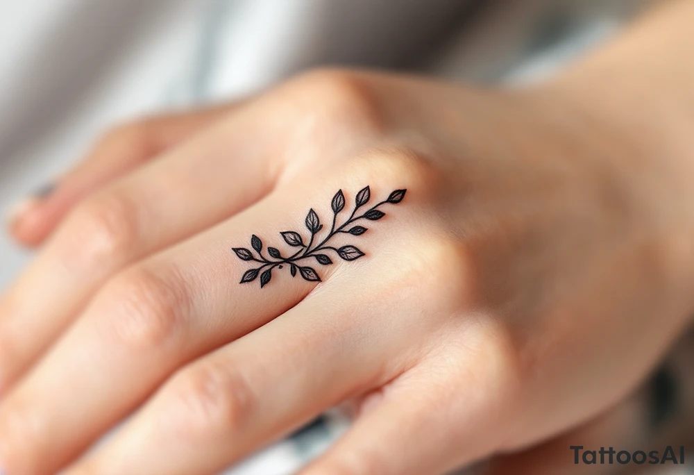 A tiny, delicate black finger band tattoo idea