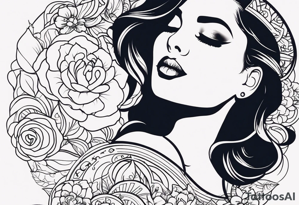 KYDF in bold on a beautiful woman tattoo idea