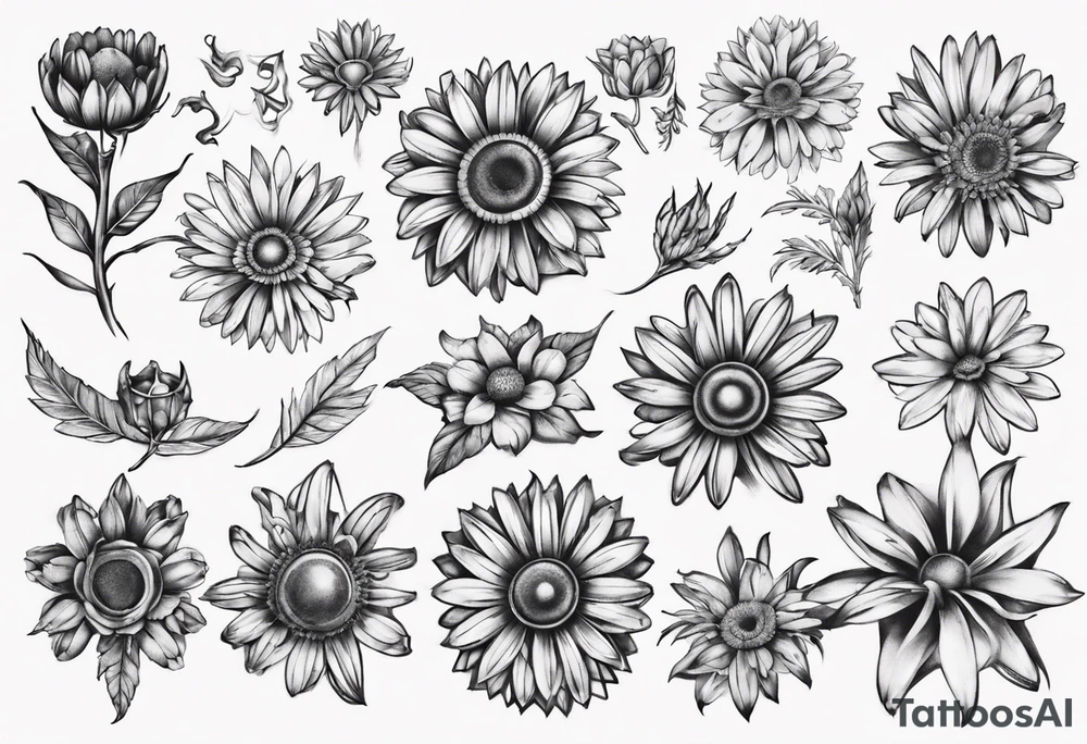Iron Daisy for men tattoo idea