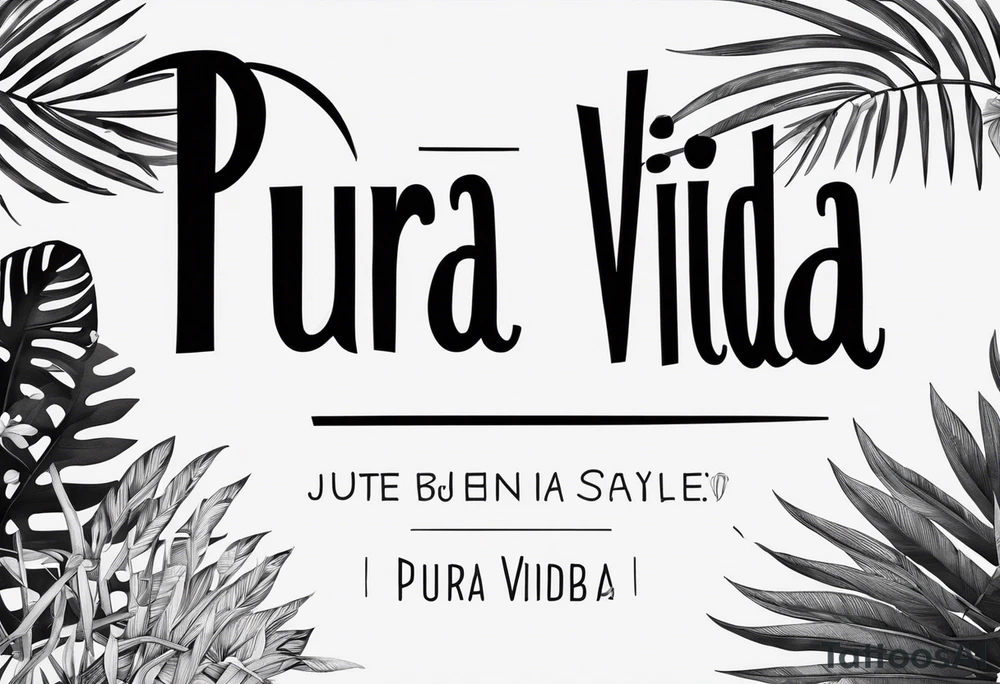 “Pura vida” just as a word tattoo idea