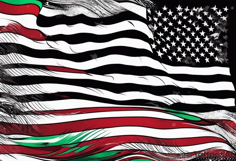 red black and green american flag tattoo idea