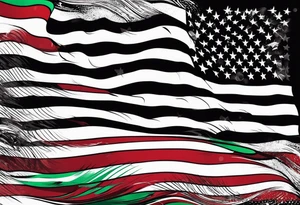red black and green american flag tattoo idea
