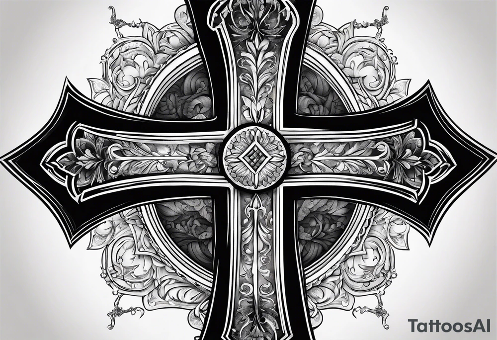 A cross with the verse like 1:37 going through it tattoo idea