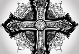 A cross with the verse like 1:37 going through it tattoo idea