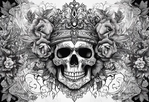 merge two halfs: in upper half put a visceral and in lower half put a skull tattoo idea