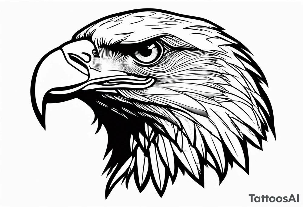 Bald eagle head and American flag tattoo idea