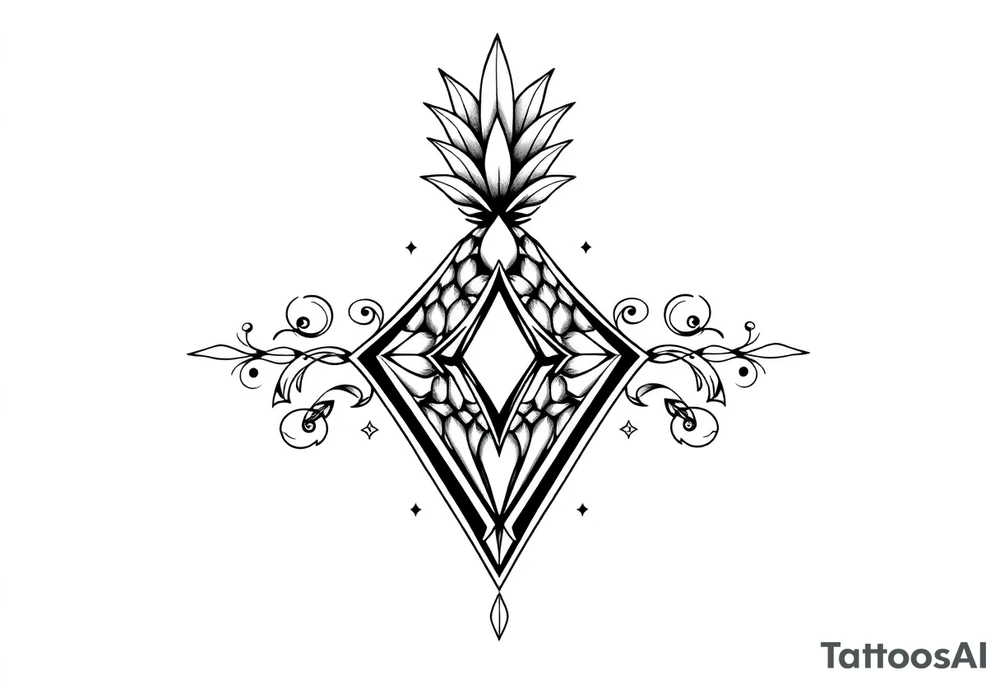 Pubic crown pineapple
diamond vagina and anus tattoo idea