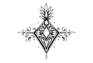 Pubic crown pineapple 
 diamond vagina and anus tattoo idea